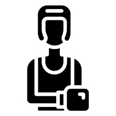 boxer avatar glyph vector icon