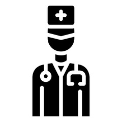 doctor avatar glyph vector icon