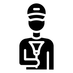 janitor avatar glyph vector icon