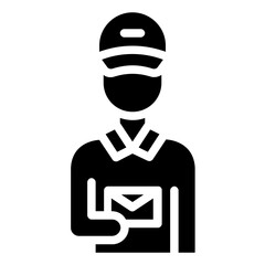 mail carrier avatar glyph vector icon