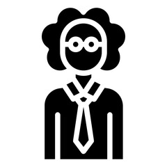professor avatar glyph vector icon