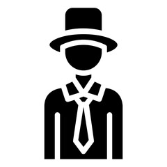magician avatar glyph vector icon