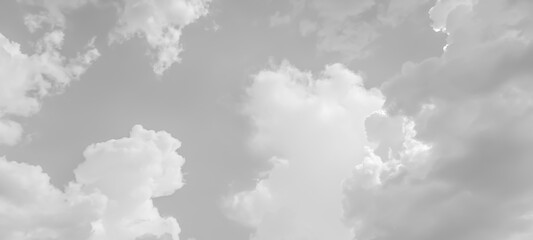 White fluffy cloudy sky background.