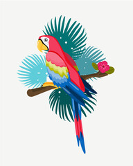 Parrot ara exotical bird, bird on branch © Inessa Andriukhova