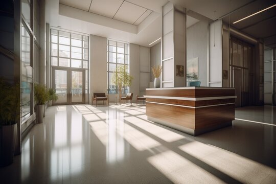 Lobby office medical hall. Generate Ai