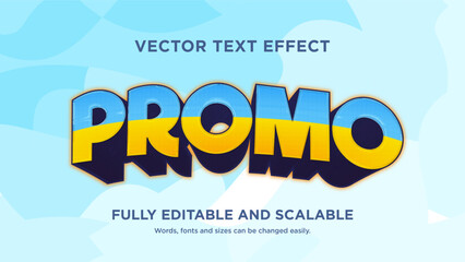 PROMO BLUE YELLOW TEXT EFFECT EDITABLE