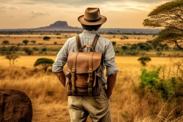 Safari man photographer. Generate Ai