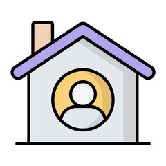 Home Office Line Color Icon