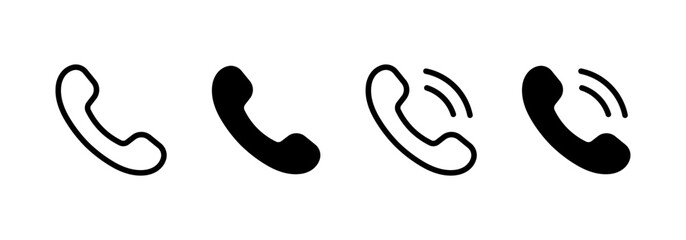 Fototapeta na wymiar phone call icon set, Contact us telephone sign phone ringing icon - communication contact icons