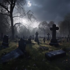 Horror cemetery halloween