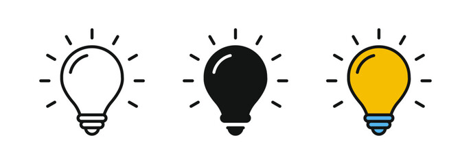 Light bulb icon set. lamp icon symbol collection , creative good idea logo. innovative idea icon sign in flat style. vector illustration - 612019500