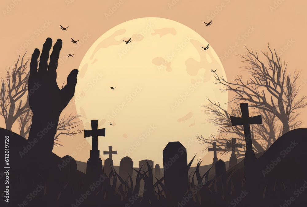 Wall mural zombie halloween ilustration