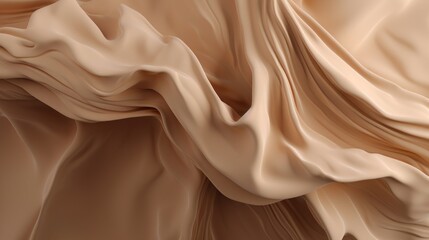3d render, abstract background with wavy layers of beige drapery, vintage fashion wallpaper, Generative AI