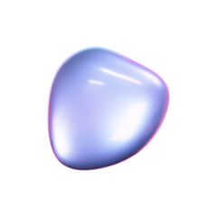 3d holographic liquid shape, iridescent chrome fluid bubble isolated on white background. Render of abstract holographic metal blob with rainbow gradient effect. 3d vector geometric illustration