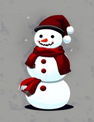Snowman in Christmas with generative AI.