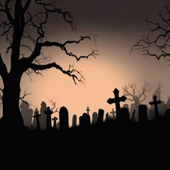 Fototapeta na wymiar Horror cemetery halloween