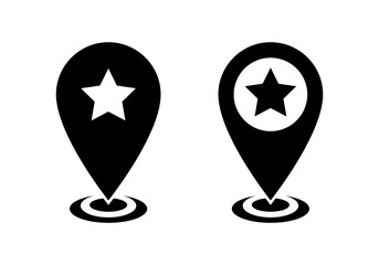 Favorite place pin location icon vector in flat style