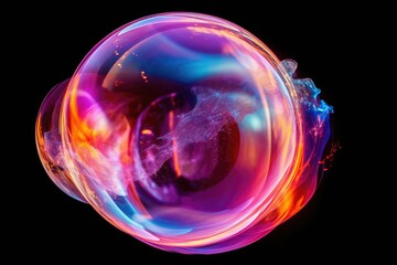 Colorful Soap Bubble Close-up -ai generated