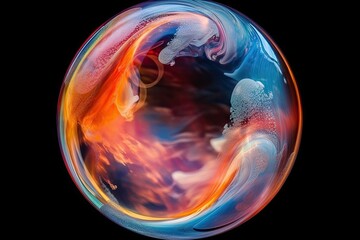 Colorful Soap Bubble Close-up -ai generated