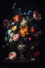 Beautiful fantasy vintage flower, digital background