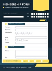 Digital membership form.