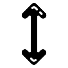 vertical size arrow glyph vector icon