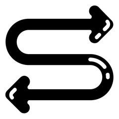 connector arrow glyph vector icon
