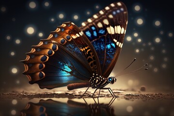 A beautiful butterfly on a blurred background generated by AI