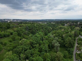 Aerial photography of the forest outside Lyon, France