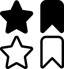 Icon Illustration Of Star Vector Symbol Collection. Line and Glyph. Favorite Sign. Save Icon. Interface