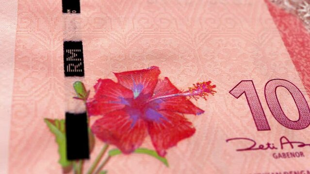 Malaysia Malaysian Ringgit 10 Banknotes, Ten Malaysian Ringgit, Close-up and macro view of the Malaysian Ringgit, Tracking and Dolly Shots 10 Malaysian Ringgit banknote Observe and Reserve