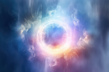 Obraz premium Circle ring in space, futuristic concept. AI