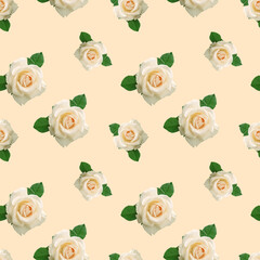 Cute rose seamless pattern background