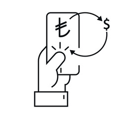 Türkiye economic crisis. monetary and economic crisis. Turkish lira symbol. vector design.
