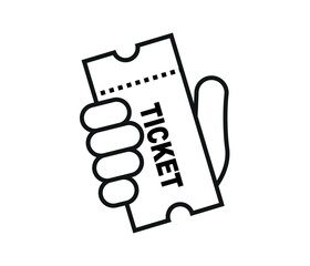 Vector of hand holding ticket on white background. Editable, high quality vector design.
