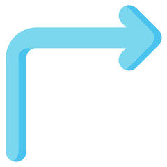 curved right arrow vector flat icon