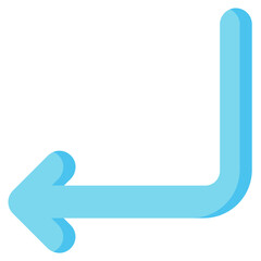 curved left arrow vector flat icon