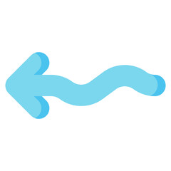 zigzag left arrow vector flat icon