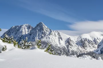 Foto op Canvas Tatry zima góry w śniegu, Giewont, ferie, zakopane, kościelisko, Tatrzański Park Narodowy, Tatry Zachodnie, kościelisko, zakopane © sarns