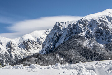 Tatry zima góry w śniegu, czerwone wierchy, Tatry Zachodnie, Tatrzański Park Narodowy, góra,...