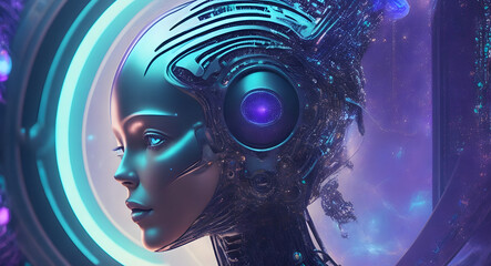 AI robot female cyberpunk