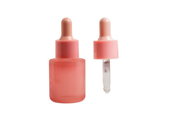 Set of cosmetic serum dropper bottles, skin care product packaging concept