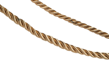 Gold rope isolated on white background. Macro shots