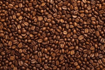 Coffee beans in various shades and sizes. Coffee background. Generative AI