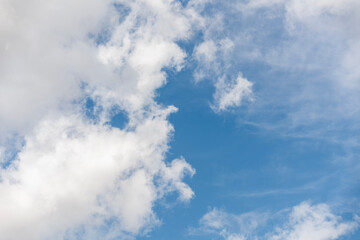 Blue sky with heavy clouds