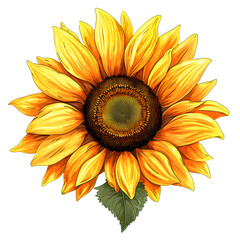 sunflower isolated on white, isolated on transparent background, generative ai