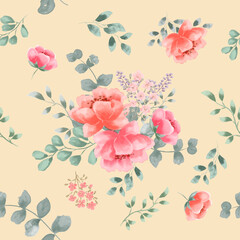 pink watercolor flower frames borders invitation cards