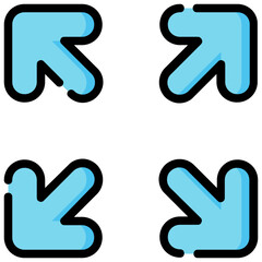 Fototapeta premium fullscreen arrow filled outline vector icon