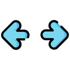 horizontal expand arrow filled outline vector icon