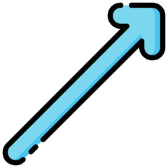 right up arrow filled outline vector icon